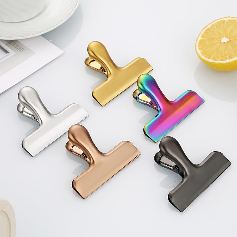 Stainless Steel Sealing Clip Kitchen Food T-shaped Clip Fresh-keeping Bag Clip Snack Clip Moisture-proof Sealing Clip File Small Clip