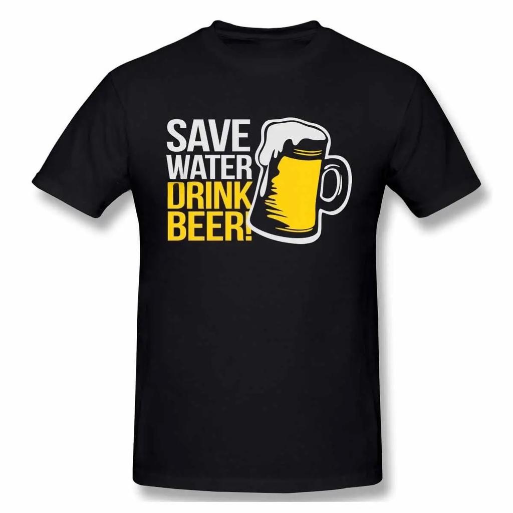 Save Water Drink Beer Printed T Shirt Short Sleeve Streetwear Tshirts Oneck Personalized Men Clothing Casual Sweatshirt Tops