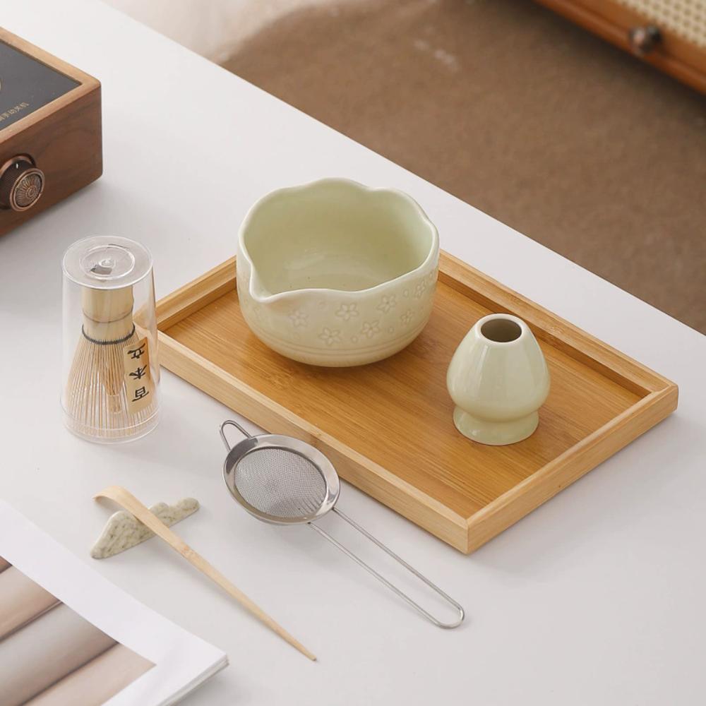 6 PCS Strainer Mesh Matcha Bowl Set Tea Scoop Bamboo Matcha Whisk for Tea Lovers Gifts
