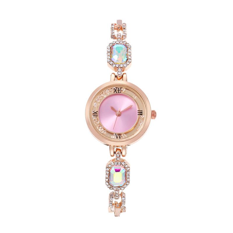 

Роскошные элегантные часы для женщин, золотой браслет, янтарные ювелирные изделия, кварцевые наручные часы, новая мода, ретро, оригинальные женские часы розовый