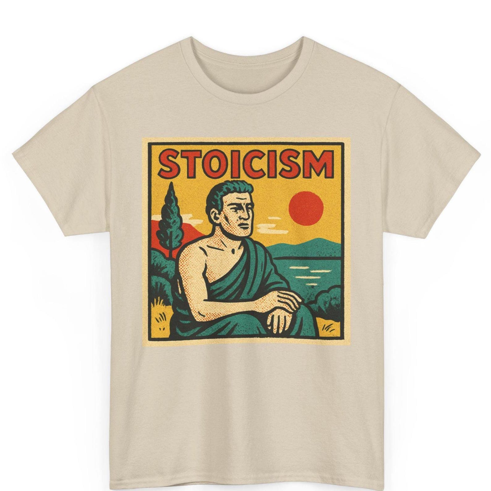 Stoicism T-Shirt: Retro Comic, Ancient Wisdom Graphic Tee M