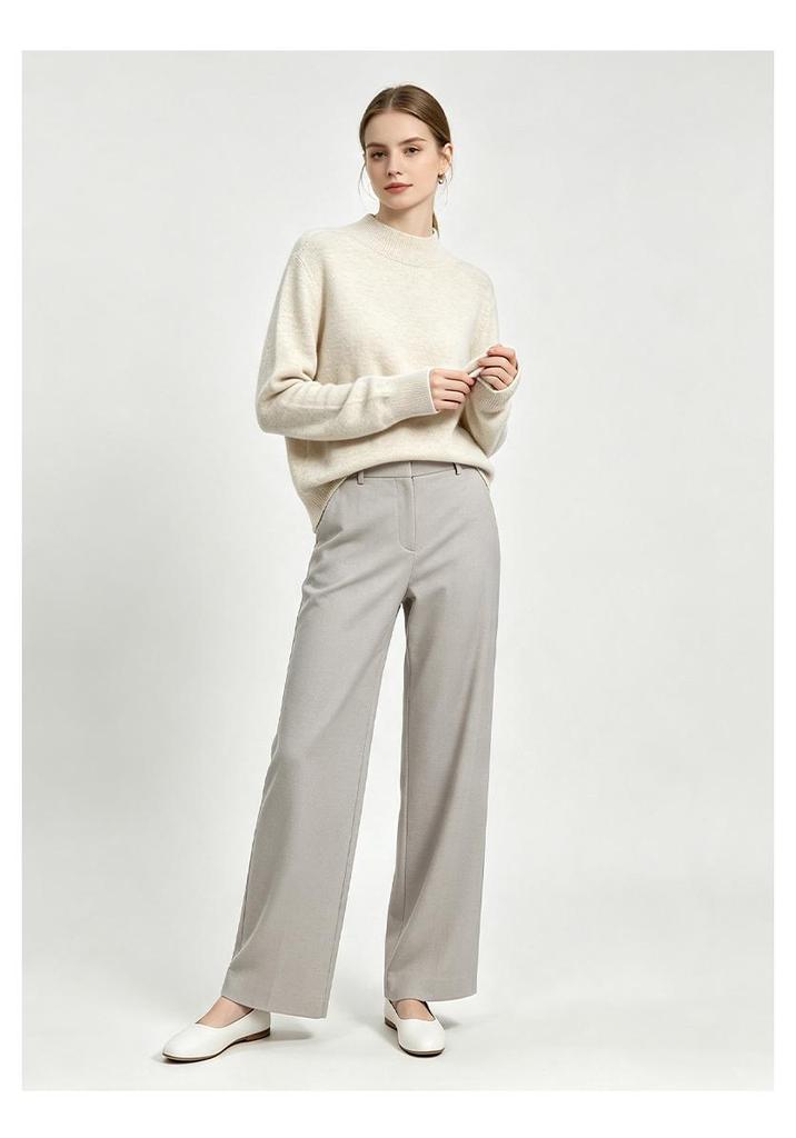 Xin Ge Women's Lambswool Cashmere Pullover: Skin-friendly, Temperature-locking Knitwear for Autumn.
