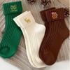 Cotton Christmas Embroidery Socks Christmas Tree Mid-Tube Socks Cute Cartoon Hosiery  Cosplay