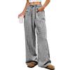 Ladies' Fashionable Color Straight Leg Pants With High Waist Pockets Casual Pants