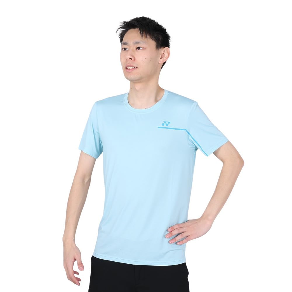 YONEX Short Sleeve Dry Ice Blue Size L Men's T-Shirt (Fit Style), (308),