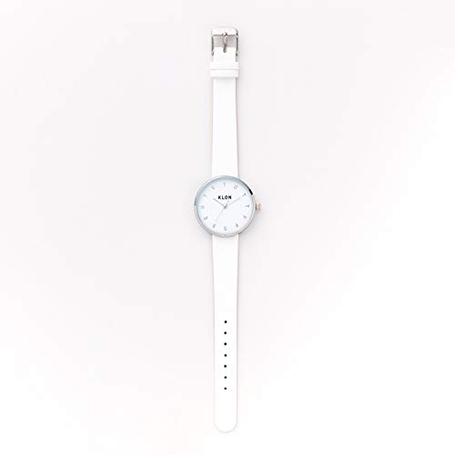 Klon Alphabet Time White Ver. Silver 33mm Watch, Stylish and Simple Design for Men and Women