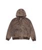 Ben Davis Bleach Twill Zip-Up Hoodie Brown