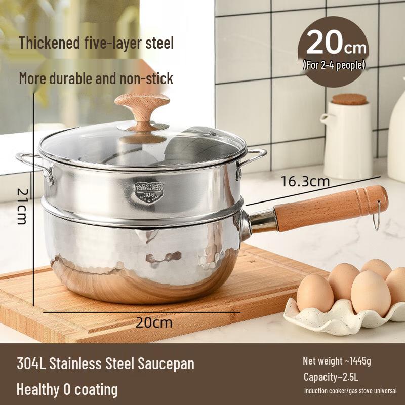 Thick Stainless Steel Multi-Purpose Saucepan