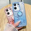KADEM For Infinix Zero 30 4G Case Flower Shiny Glitter Kickstand TPU Phone Cover