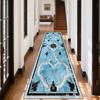 Dark Blue Marble Long Corridor Carpet Hall Runner Decor Non-slip Washable Stairway Rugs Customizable European Aisle Floor Mat