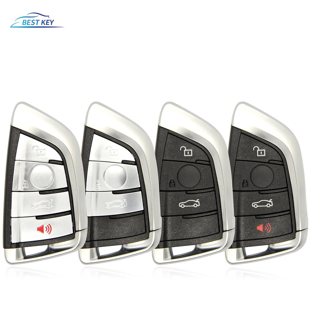 AYCCV1 BEST KEY Car Remote Smart Key Case For BMW Knife Card BMW X5 X6 F15 X6 F16 G30 7 Series G11 X1 F48 F39, Fob 3/ 4 Buttons Black