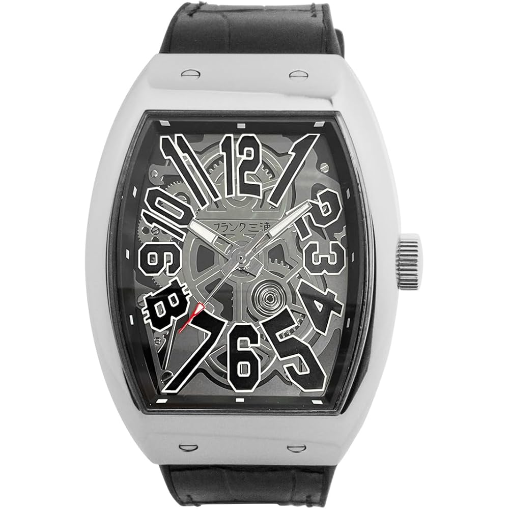 Frank Miura FM13K Triple Layer Art Model Colorful Skeleton Tonal Watch Black