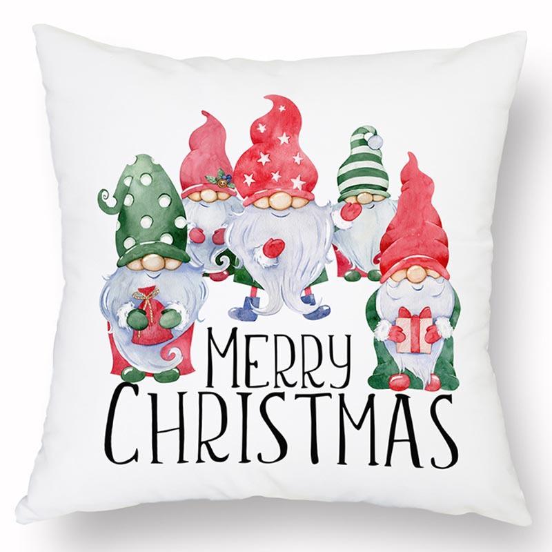 

New Christmas Linen Printed Pillow Cover Home Sofa Living Room Holiday Dirty Resistant Cushion 45 * 45 pillowcase