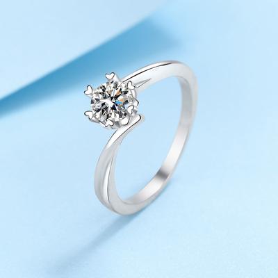 S925 zilveren ring voor vrouwen 30 minuten 50 minuten moissanite sneeuwvlok ring verguld pt950 gouden trouwring, voorstel ring, cadeau voor vriendin