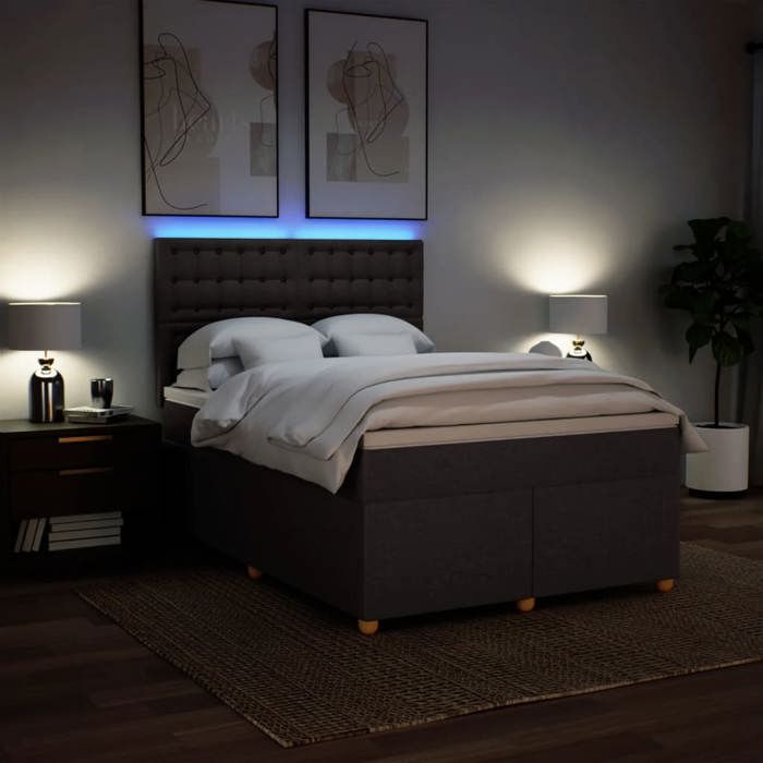 Exclusive House - Slatted Bed Base with Mattress Dark Brown 140x190 Cm