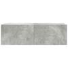 4 piece TV cabinet set concrete grey particleboard