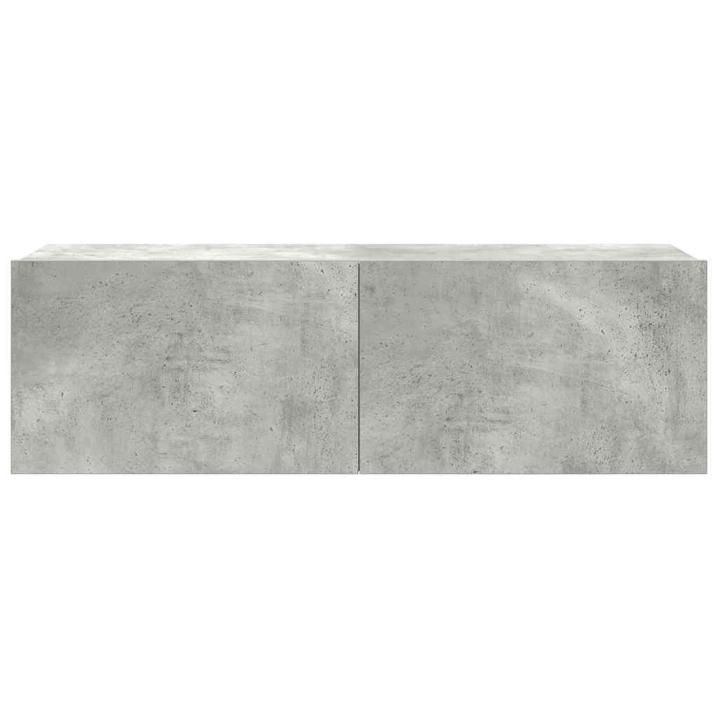 4 piece TV cabinet set concrete grey particleboard