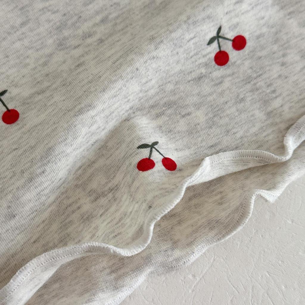 Baby Cherry Print Summer Shorts Set - Breathable Cotton Two-Piece Loungewear