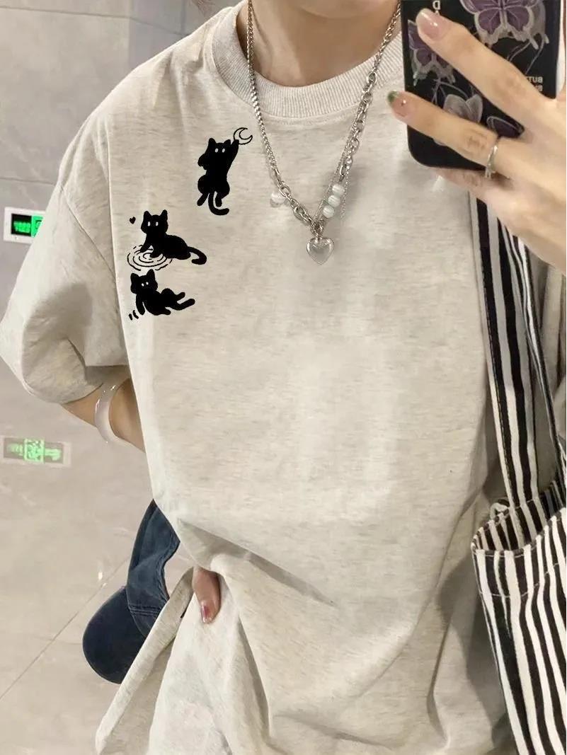

100% Cotton T-shirt: 2024 Summer Design, Loose-Fit, Simple American Fashion 3XL (Recommended for 146-170 lbs)
