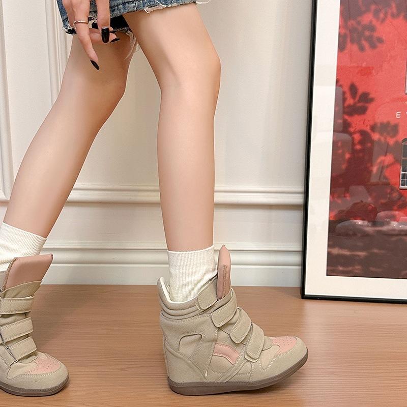 Tacones Mujer Zapatillas de Gancho y Bucle Altas Otoño Invierno Casual Zapatos Deportivos Botines Mujer
