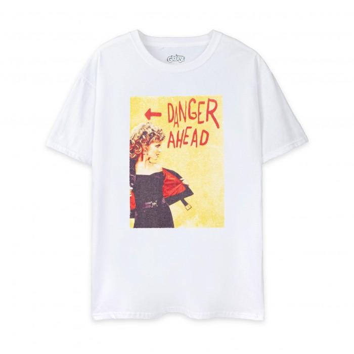 Grease Womens/Ladies Danger Ahead T-Shirt L blanc