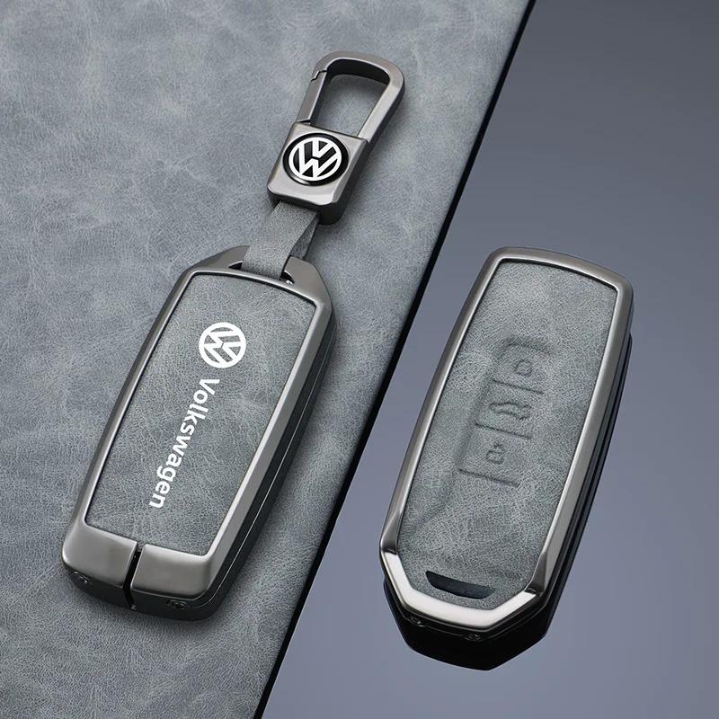 VW GTI GOLF 2026 Hot For VW VOLKSWAGEN Zinc Alloy Leather Car Remote Key Case Cover Shell Fob for Vw Volkswagen Touareg 2019 202
