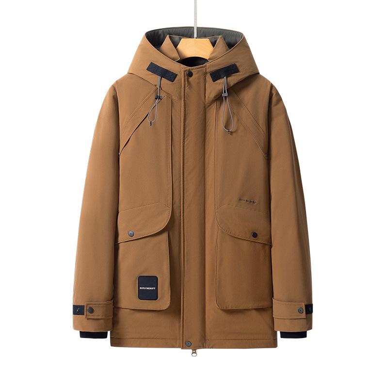 Korean Version of Down Jacket Men's Winter Tide Teen Hooded Medium and Long Men's Thermal Jacket