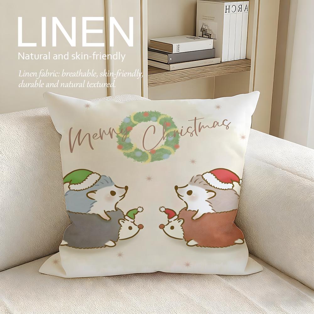 Cute Bokko Hedgehog Cushion Cover Pillowcase Set Pcs x x Breathable Washable Sofa Cushion Cover