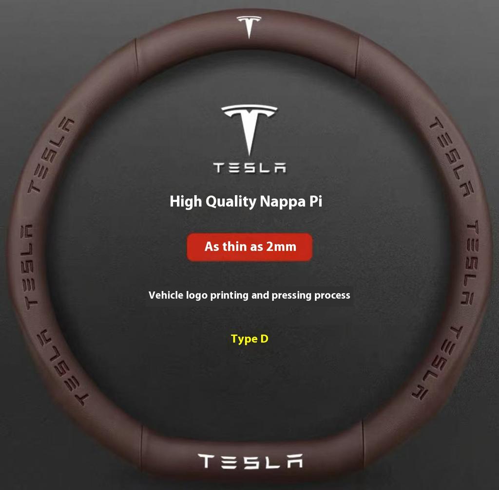 AAAIU1 Car Carbon Fiber Leather Anti-Slip Steering Wheel Cover For Tesla Cybertruck Beast Roadster Model 3 Model Y Model S Model X