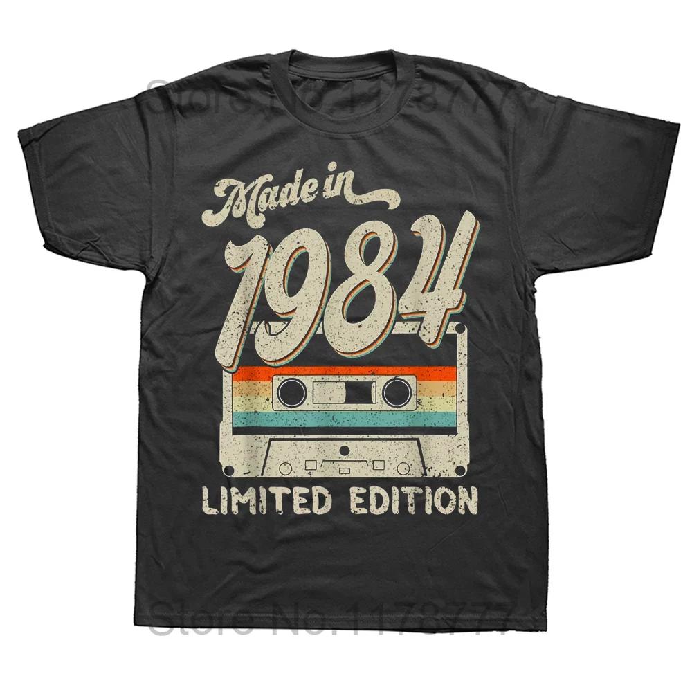 

Made In 1984 Limited Edition Birthday Gift TShirt for Men Cotton T Shirts 40 Years Old Short Sleeve Tee Shirt Gift Idea Tops 4XL