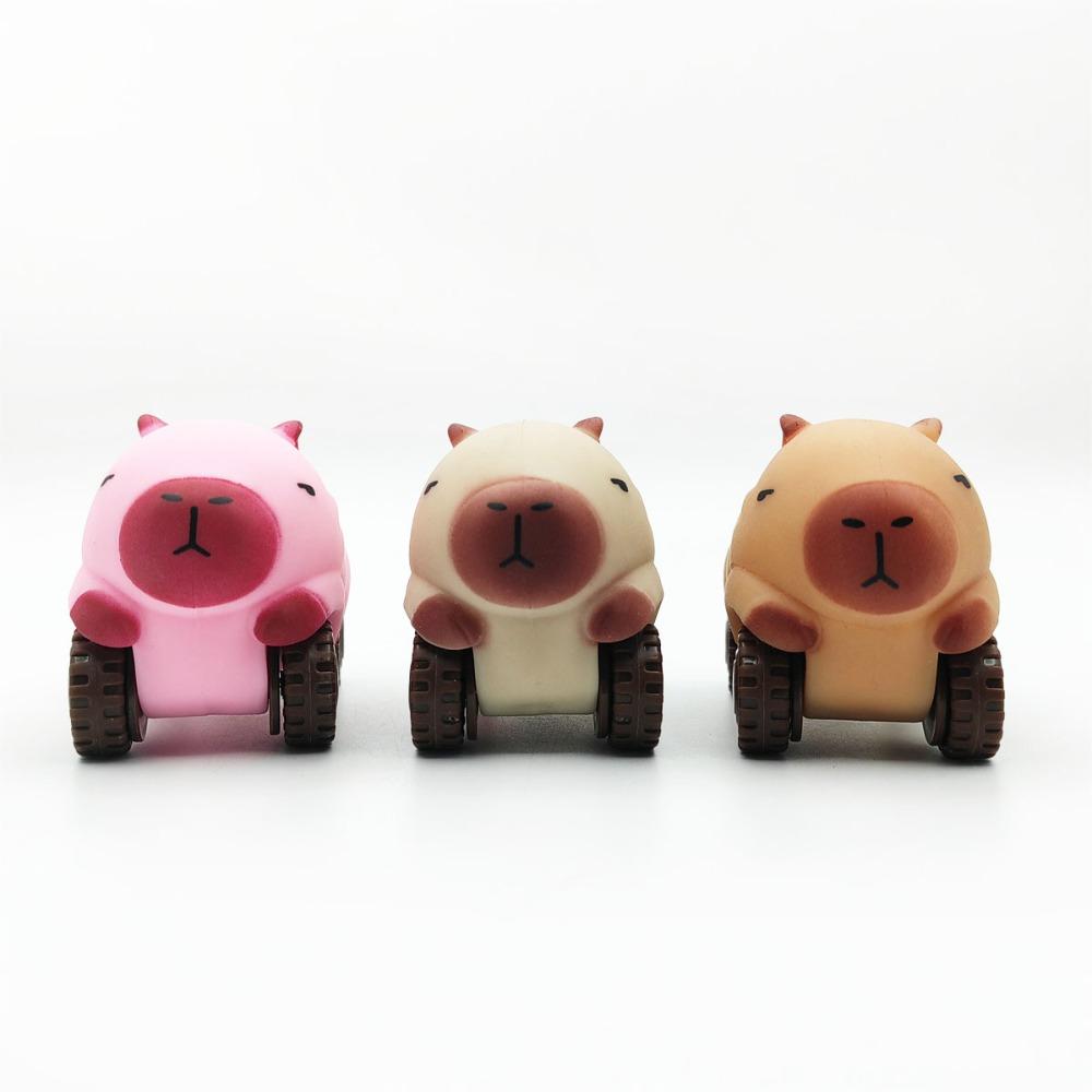 With Wheel Capybara Fidget Toy High Elasticity Cute Pinch Toy Capybara Squeeze Toy  Practical Jokes