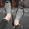 Summer Men Sandals Genuine Leather Mens Casual Shoes  Men Leather Sandals Large size breathable walking men's Black shoes