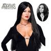 Wednesday Morticia Cosplay Wig Heat-resistant Hairpiece Addam Family Halloween Prop