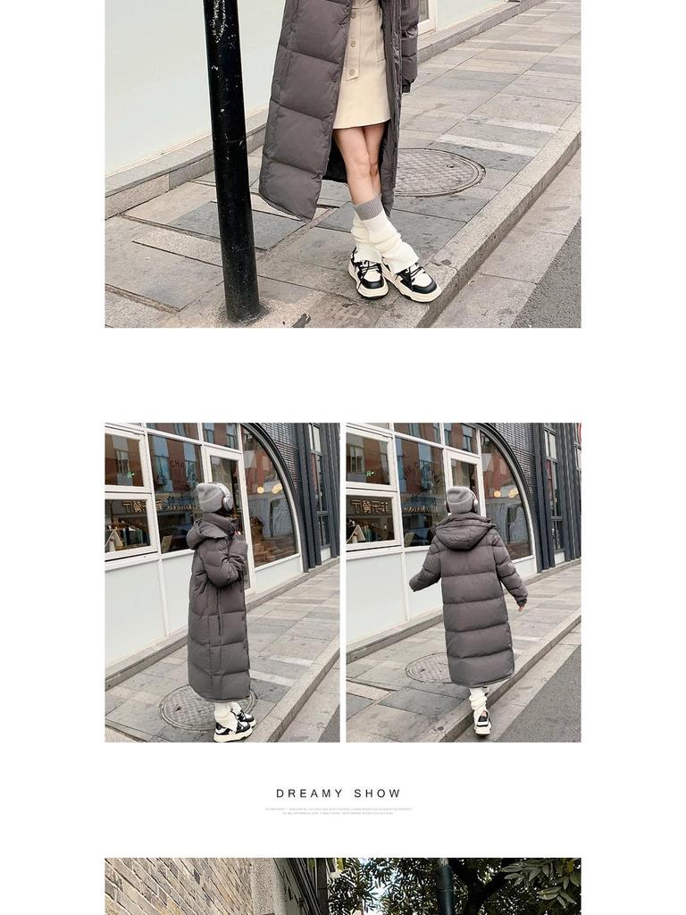 Women's Long Over-the-Knee Down Jacket - 2025 Winter Korean Style, Loose Fit, Thick White Duck Down, Mid-Length Coat for Couples