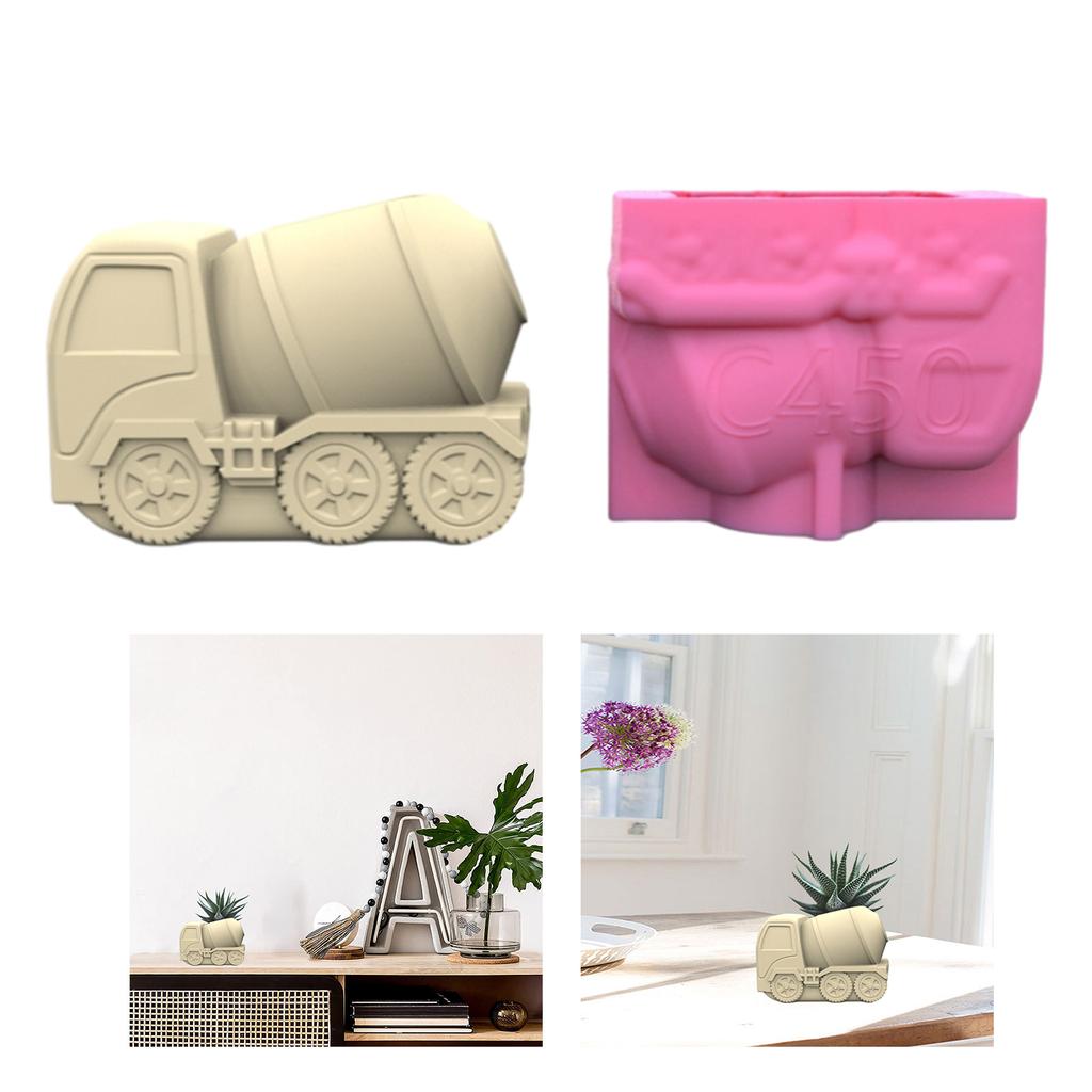 Nonstick Mud Tanker Pen Holder Mold Flower Pot Silicone Mold DIY Crafts Ornament Tool DIY Succulent Planter Mold