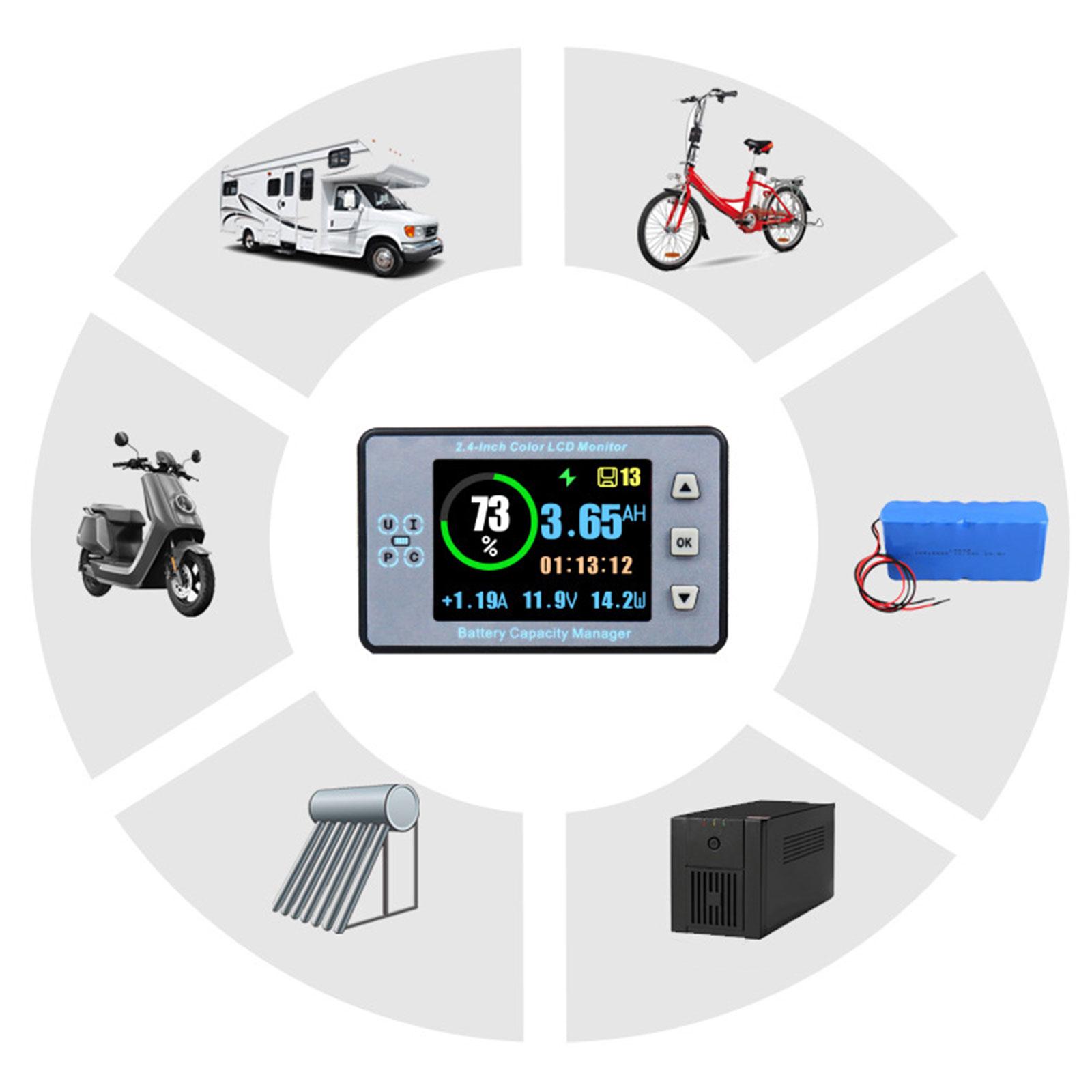 

50A/100A/200A/300A/500A Battery Tester Current Voltage Power Energy Meter with Shunt Waterproof Cover 300cm Cord