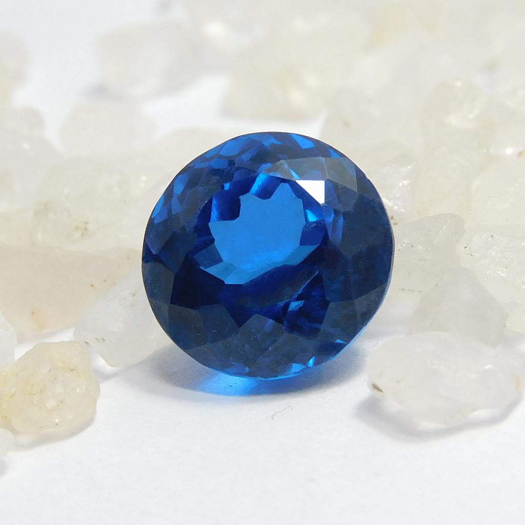 Natural Blue Sapphire Loose Gemstone 7.75 Ct Round Cut September Birthstone for Gem Collections