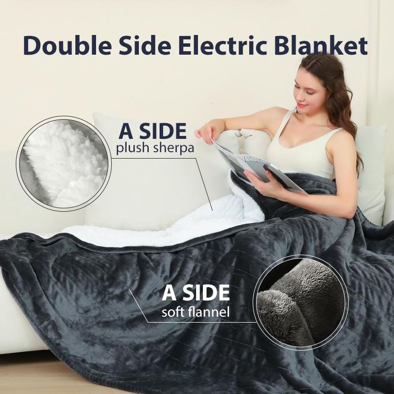 80x140cm Electric Blanket Flannel Blanket Heated Throw Blanket Mattress Winter Machine Washable Temperature Control Warmer