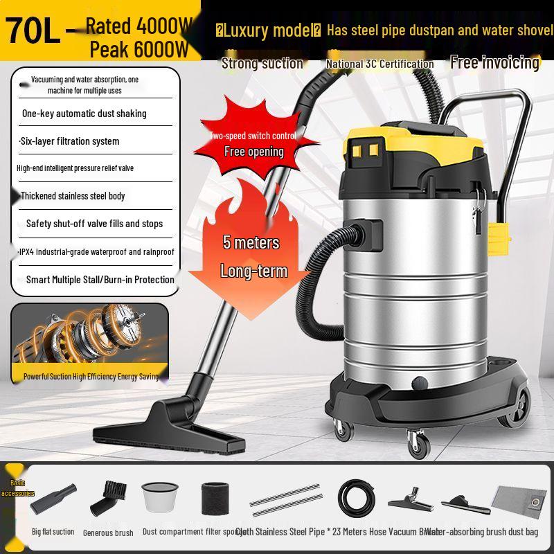 High-Power Industrial Carpet Vacuum Cleaner with Strong Suction and Water Capacity
