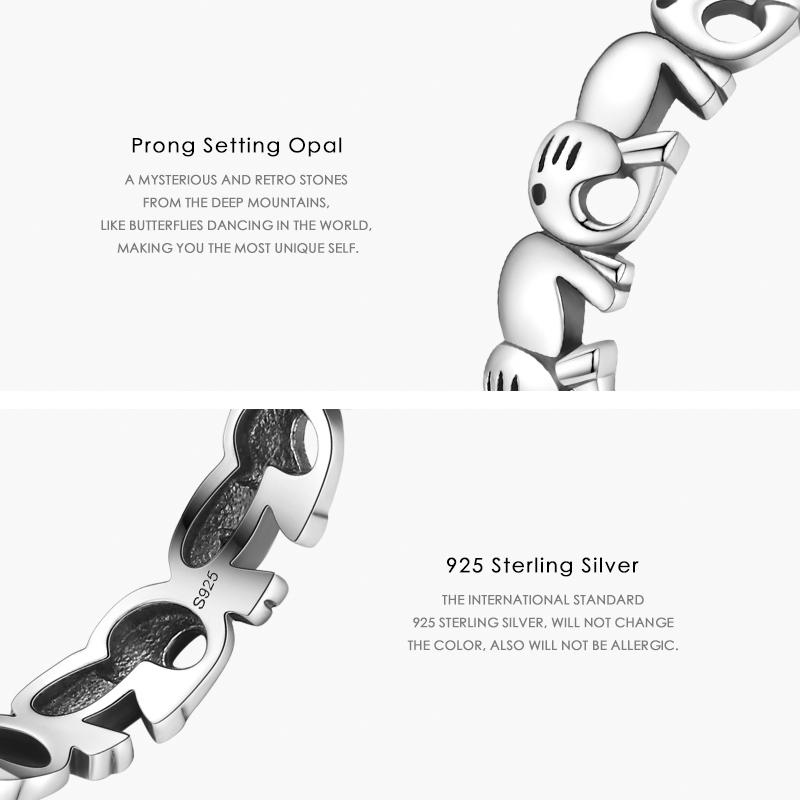 MODIAN 925 Sterling Silver Animal Stohovatelné Sloní ženské kouzlo Roztomilý prsten na prst pro ženy Jemné šperky