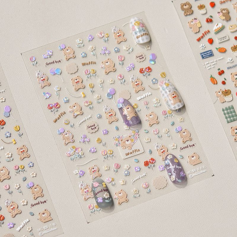 

Tomoni Shell Light Nail Sticker Best Selling Cute Nail Sticker Bear Rabbit Sticker MC14 Default