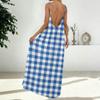 Women's casual fashionable striped checkered printed dress