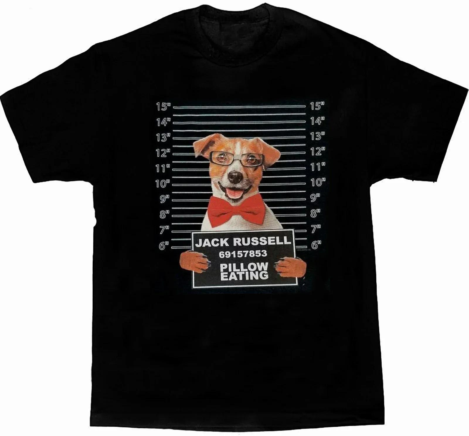 Funny Jack Russell Terrier Mug Shot Dog Art TShirt 100 Cotton ONeck Summer Short Sleeve Casual Unisexs Tshirt Size S3XL S