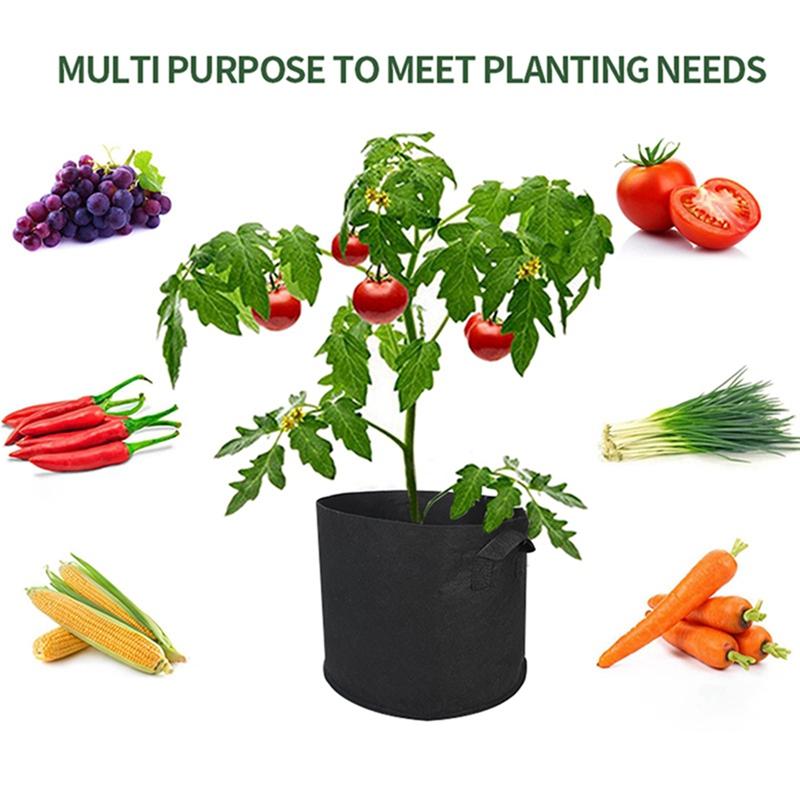 5Pcs 3-50 Gallons Grow Bags Non-Woven Fabric Plant Pots With Handle Garden Planting Bag For Tomato, Potato, Strawberry, Flowers Set