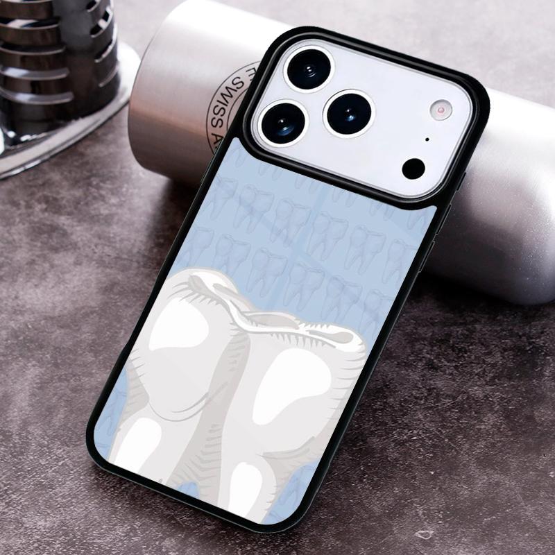 Dentist Tooth Pattern Phone Case For iPhone 17 16 15 14 13 12 11 Pro Max Plus 17Air Soft Silicone Cover