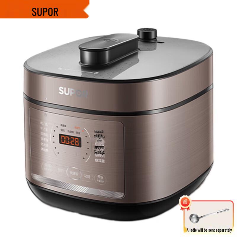 SUPOR 6L Multi-Function Electric Pressure Cooker with One-Touch Sauce Thickening CN plug (adapter included)