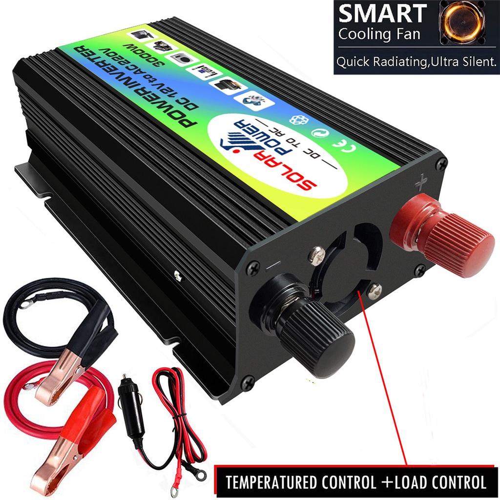 3000W DC12V zu AC 220V Auto Stromrichter Konverter Ladegerät Adapter Dual-USB Spannungswandler Konverter Modifizierter Sinuswellen-Wechselrichter