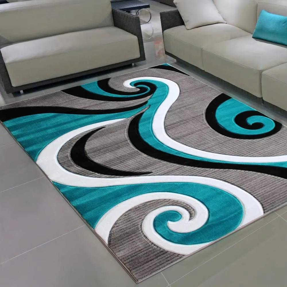 Modern Gray Black White Living Room Carpet  Decor Sofa Table Large Area Rugs Bedroom Anti-slip Floor Mat Hallway Alfombra