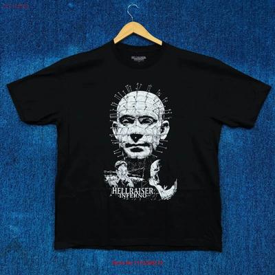 Hellraiser Inferno Pinhead Tête Cenobite Film d'horreur T-shirt XL vintage Lavé mode homme graphique Unisexe Confortable