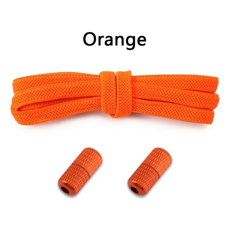 1 Pair Elastic Shoelaces Without Ties Flat Shoe Laces Round Metal Capsules Lock Rubber Band Lazy Shoes Lace For Sneakers